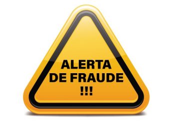 ¡Señal de advertencia amarilla que dice alerta de fraude!